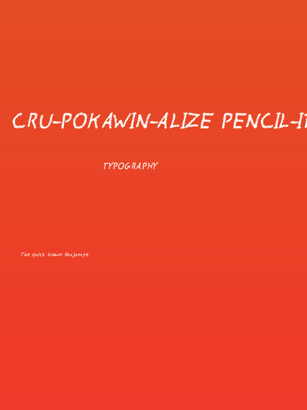 CRU-pokawin-Alize pencil-Italic Poster
