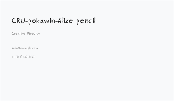 CRU-pokawin-Alize pencil Business Card