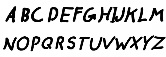 CRU-pokawin-Hand-Written Italic bold フォント 大文字