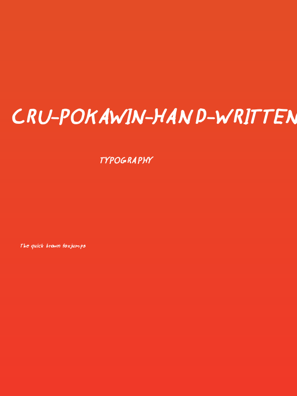 CRU-pokawin-Hand-Written Italic bold Poster