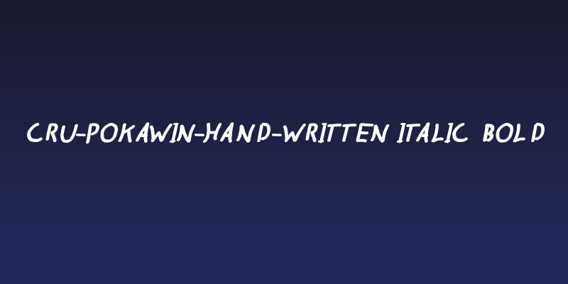 CRU-pokawin-Hand-Written Italic bold Social Header