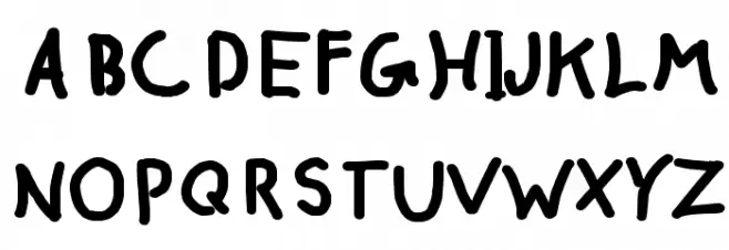CRU-pokawin-Hand-Written bold Caratteri MAIUSCOLE