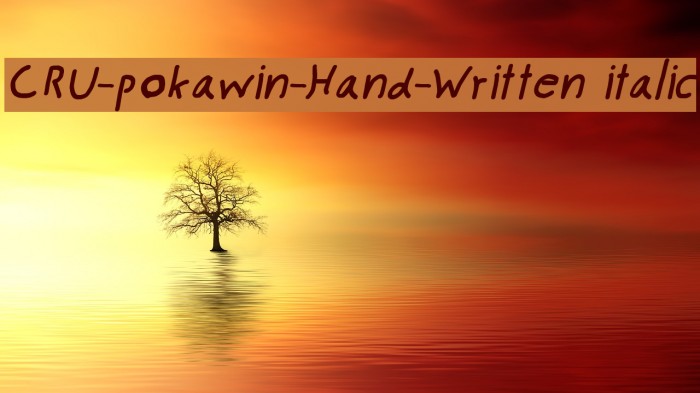 CRU-pokawin-Hand-Written italic Font examples