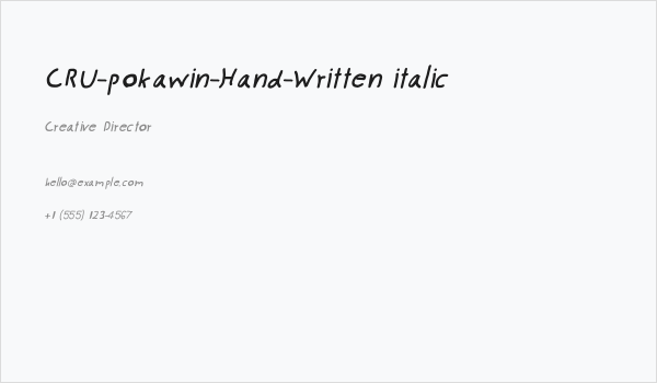 CRU-pokawin-Hand-Written italic Business Card