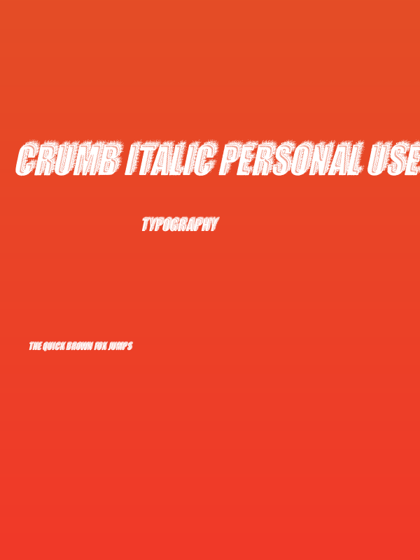 CRUMB ITALIC PERSONAL USE Bold Italic Poster