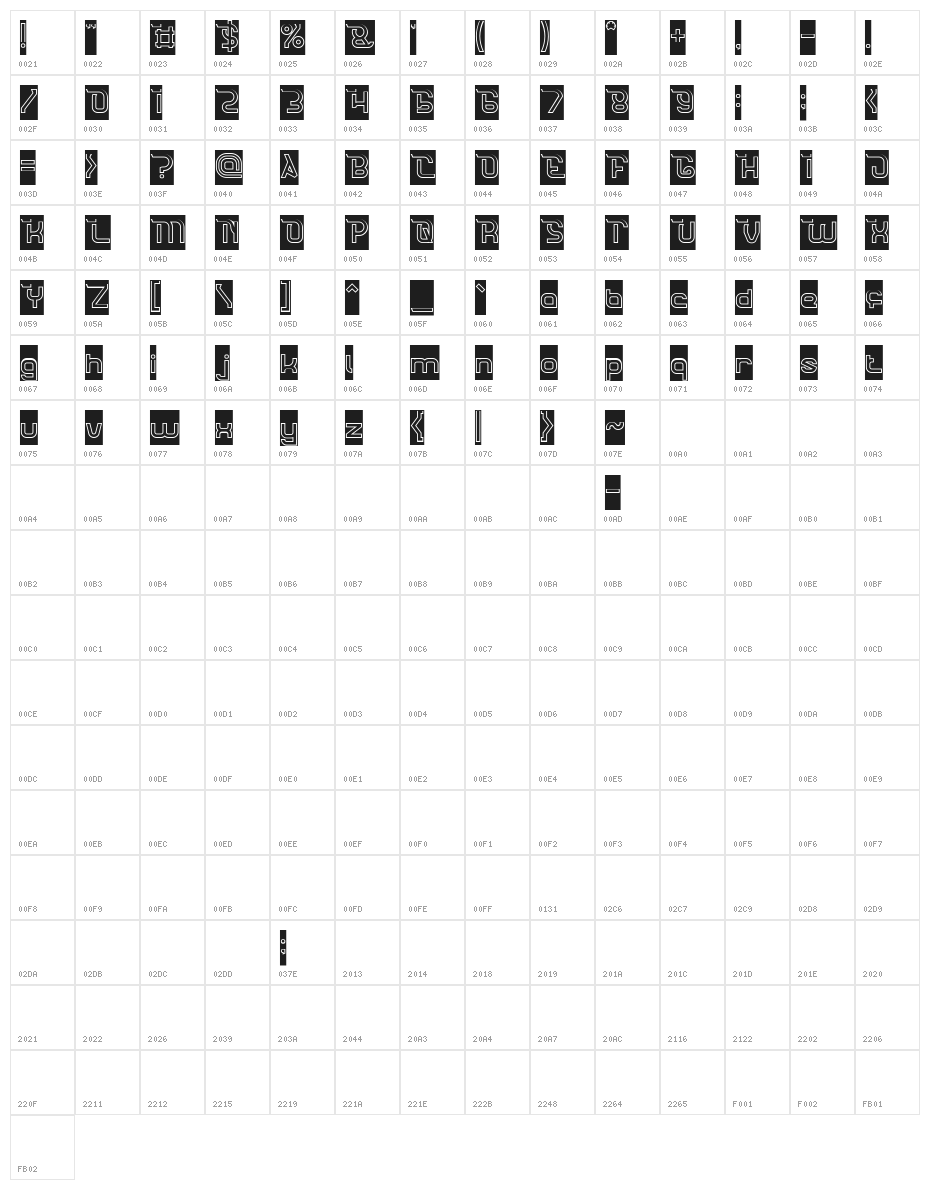 CRUMBLE-Hollow-Inverse Character Map