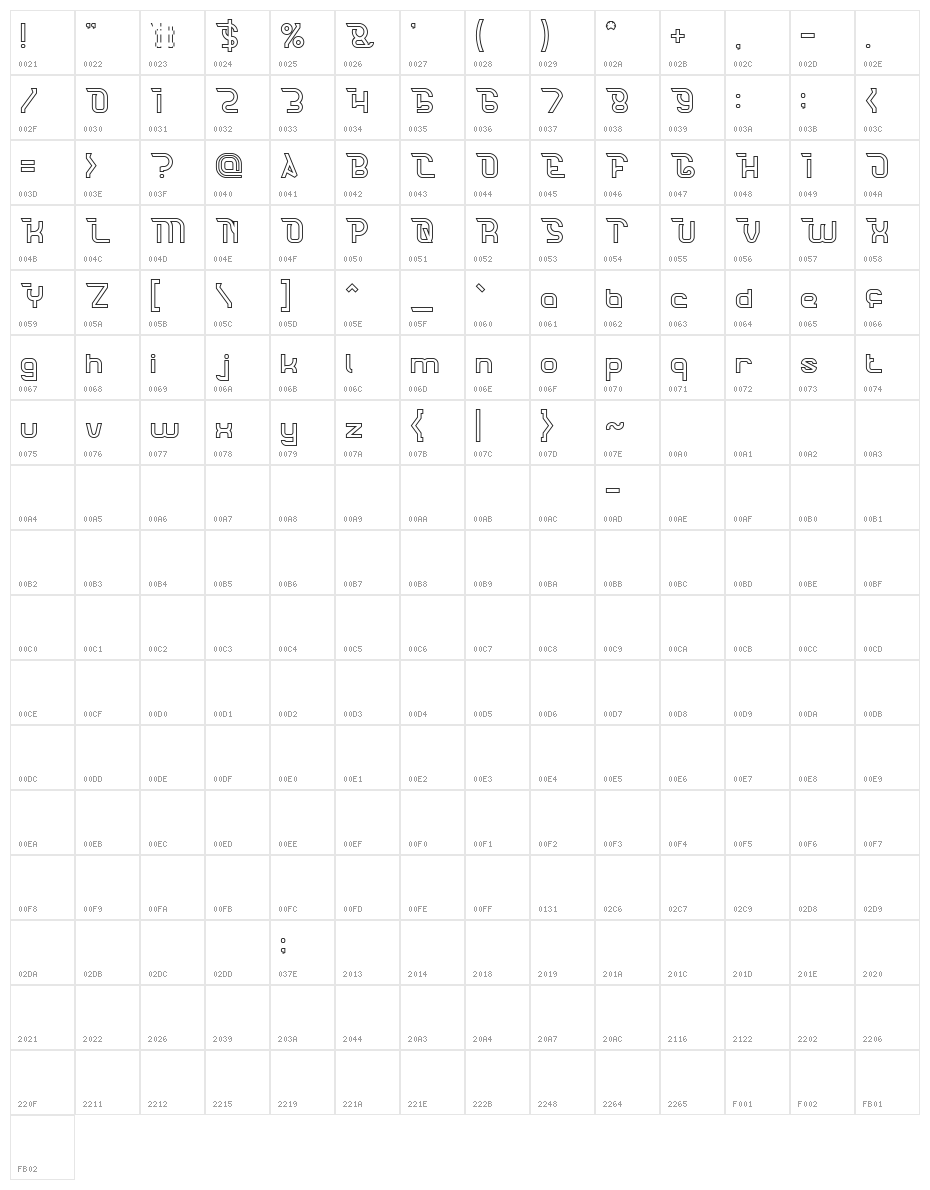 CRUMBLE-Hollow Character Map