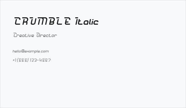 CRUMBLE Italic Business Card
