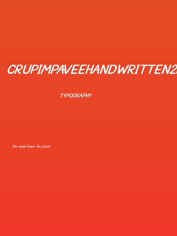 CRUPimpaveeHandWritten2BoldItalic Poster