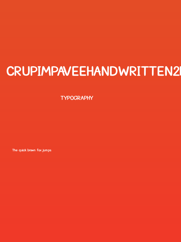 CRUPimpaveeHandWritten2Bold Poster