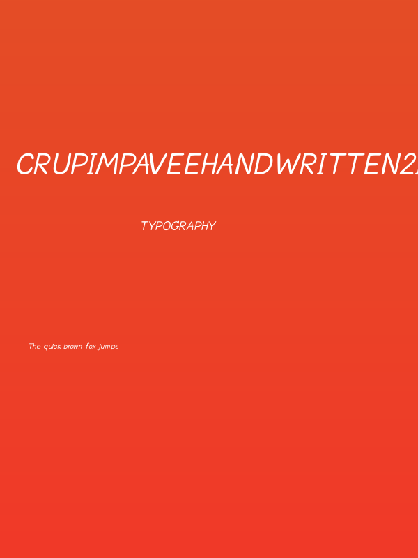 CRUPimpaveeHandWritten2Italic Poster