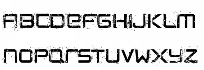 CRUSHED 字体 大写
