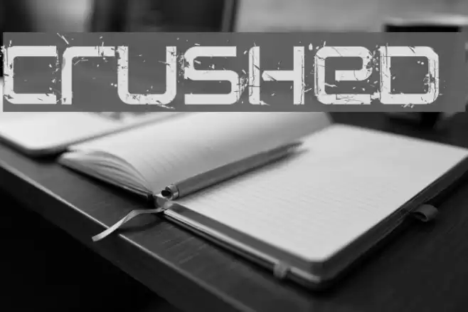 CRUSHED Font examples