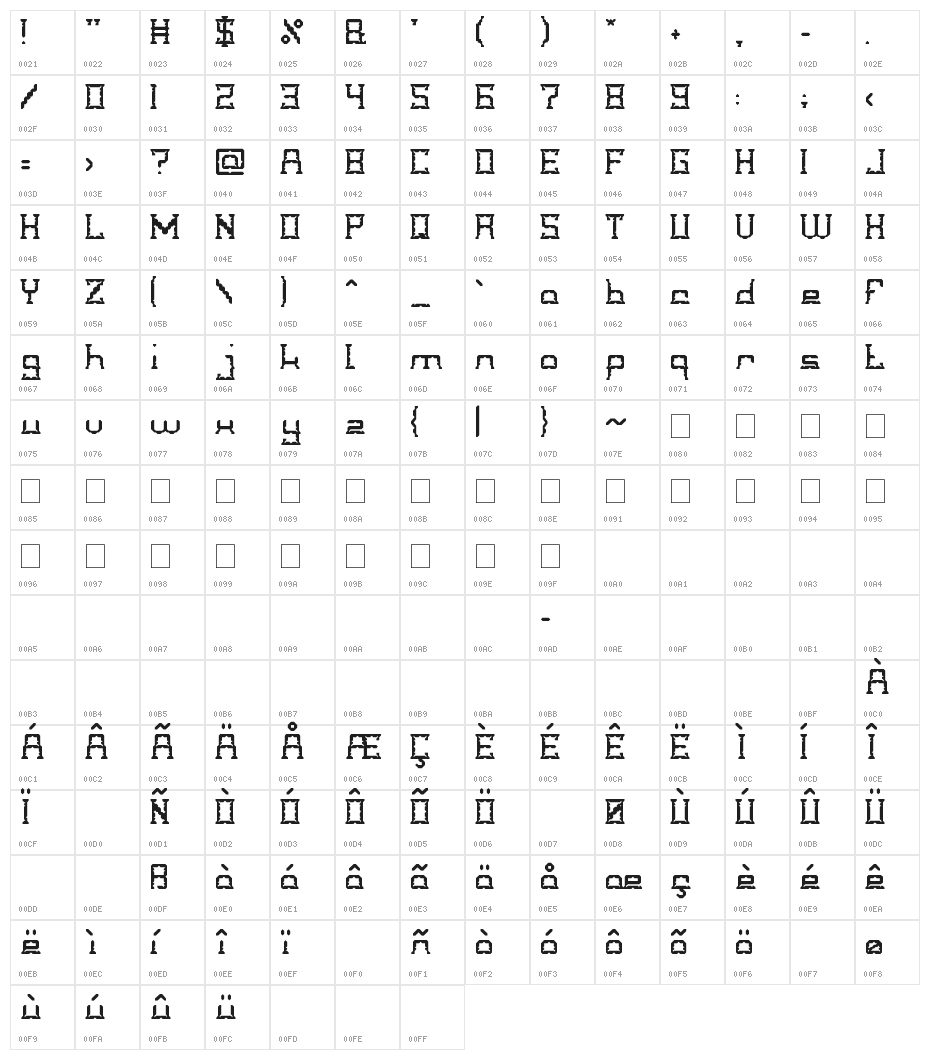 CRYSTAL Soldier Character Map