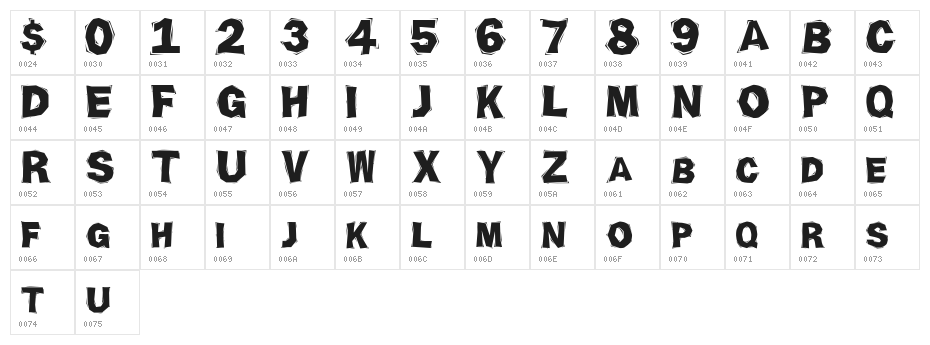 CrackBoum Character Map