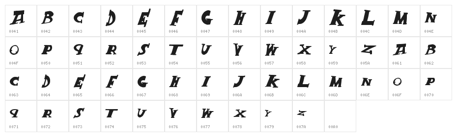 CrackKing Character Map