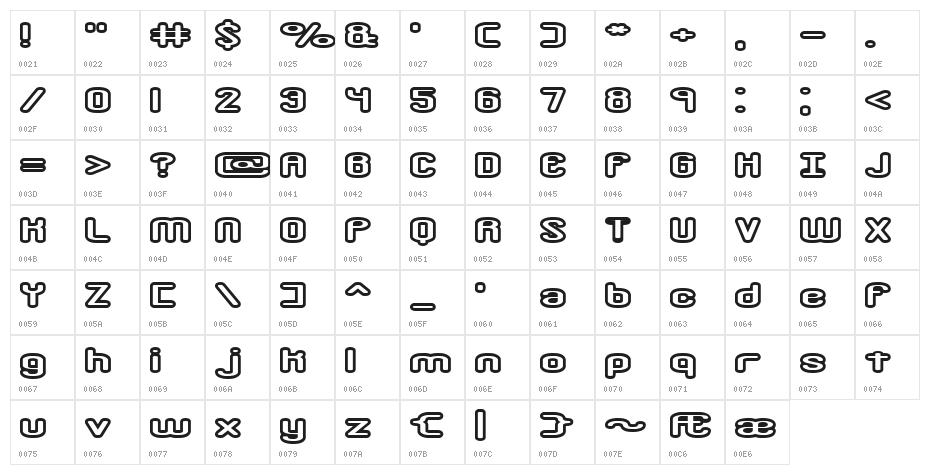 Crackdown O1 BRK Character Map