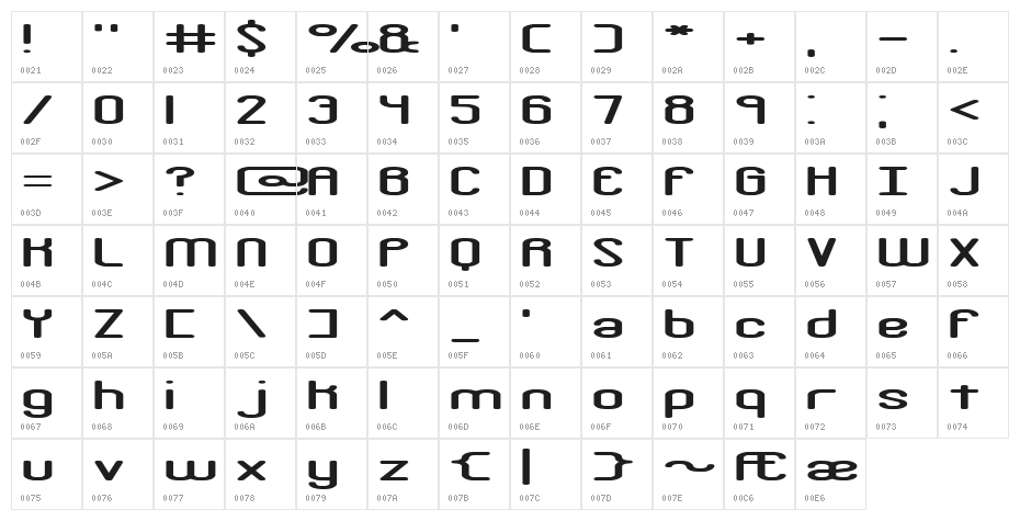Crackdown R BRK Character Map