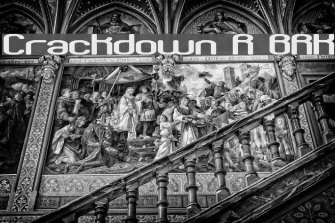 Crackdown R BRK Schriftart examples