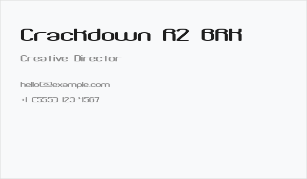 Crackdown R2 BRK Business Card
