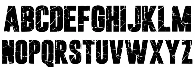 Cracked Bold Regular Caratteri MAIUSCOLE