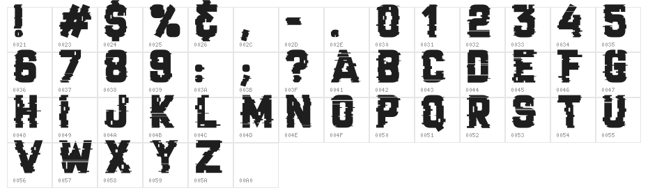 Cracked Code Character Map