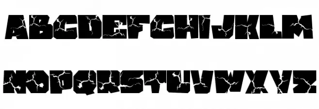 Cracked stone फ़ॉन्ट लोअरकेस