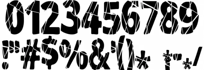 CrackedNarrow Font OTHER CHARS