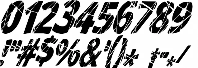 CrackedNarrowItalic Font OTHER CHARS