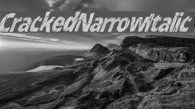 CrackedNarrowItalic Font examples