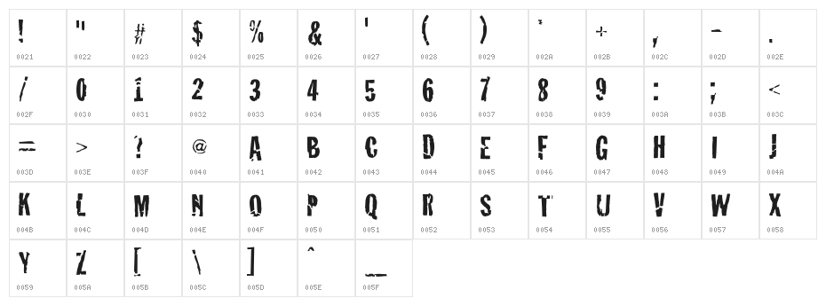 Crackhouse Character Map