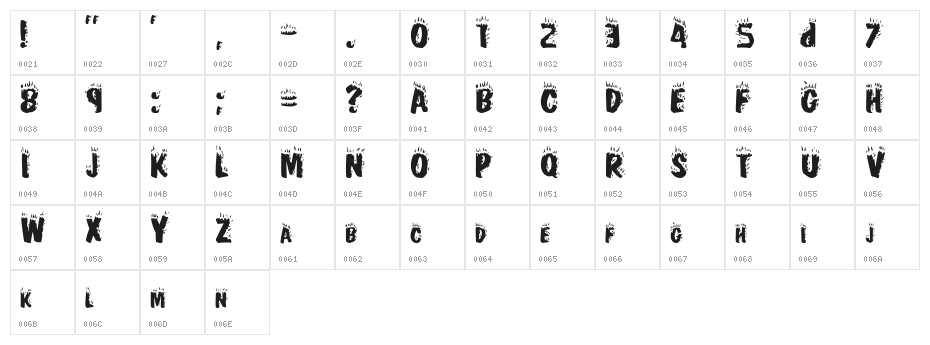 Crackling Plain Character Map