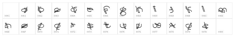 Cracko Deco Character Map