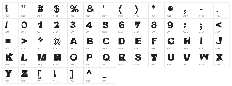 Crackwhore Character Map
