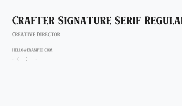 Crafter Signature Serif Regular Business Card