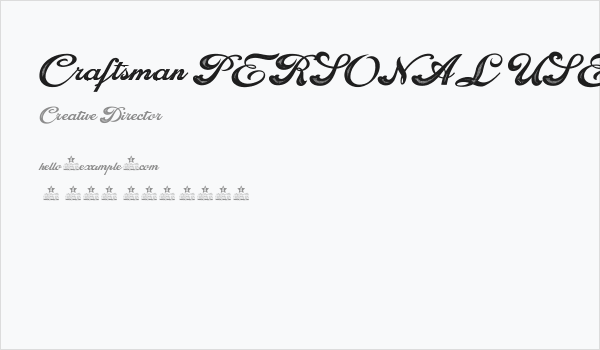 Craftsman PERSONAL USE Italic Business Card