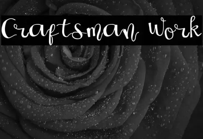 Craftsman Work Font examples