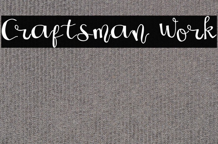 Craftsman Work Example 2