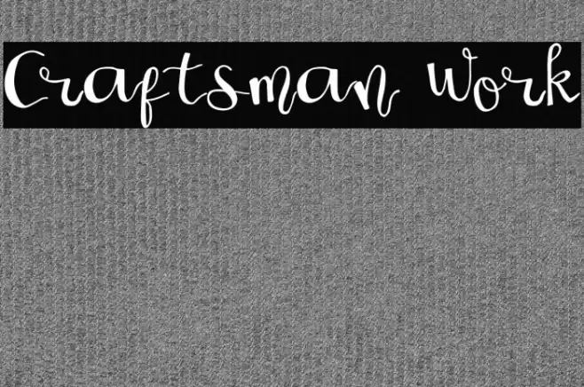 Craftsman Work Font examples