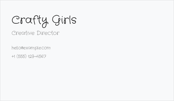 Crafty Girls Business Card