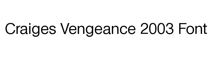 Craiges Vengeance 2003 Font Font