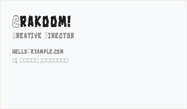 Crakoom! Business Card