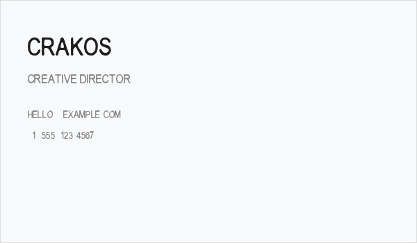 Crakos Business Card