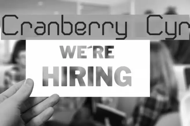 Cranberry Cyr Font examples