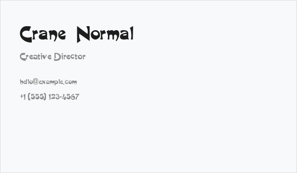 Crane  Normal Business Card
