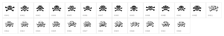 Cranium Regular Character Map