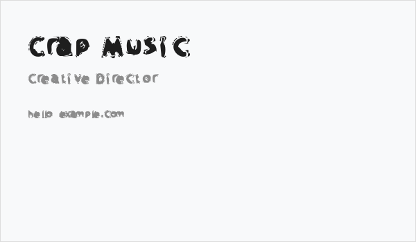 Crap Music Business Card