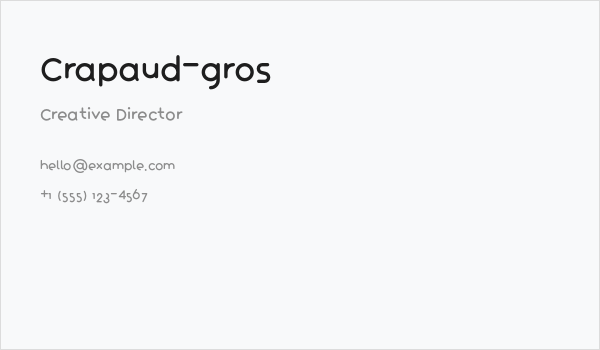 Crapaud-gros Business Card