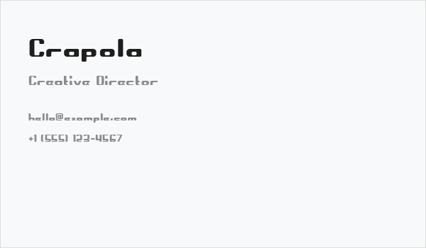 Crapola Business Card