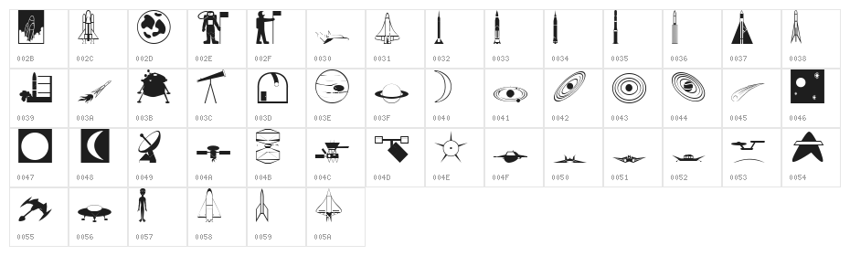 Crarspace Character Map